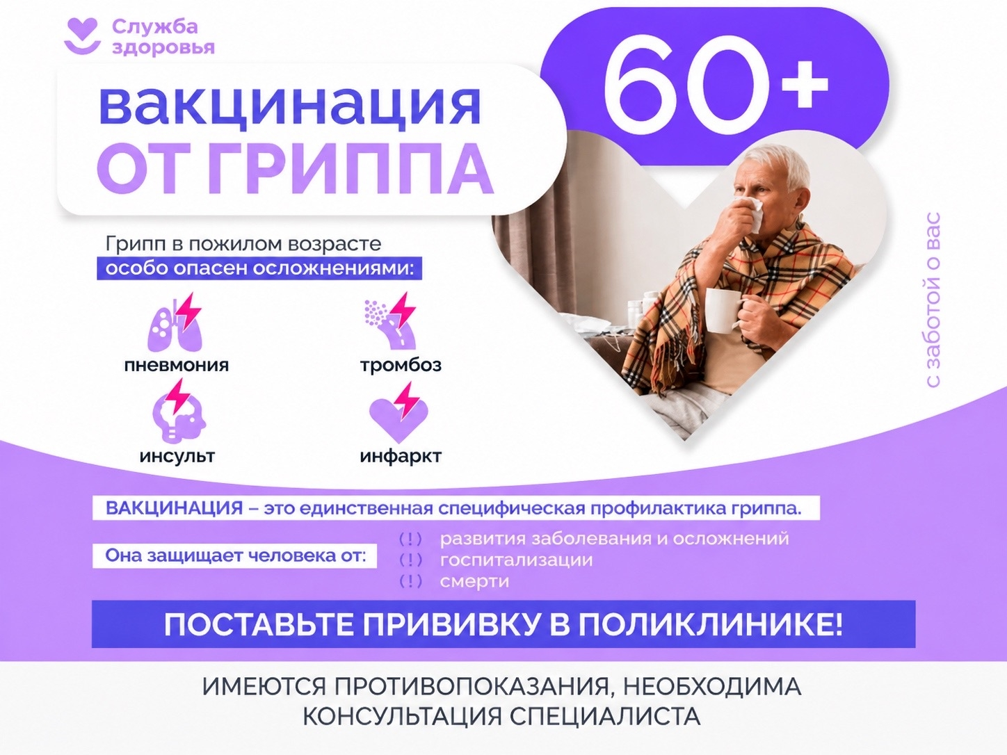Вакцинация против гриппа граждан старше 60 лет
